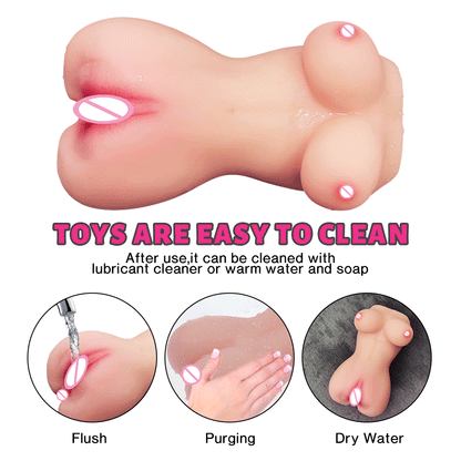 Male Masturbator Vagina Simulator Pocket Pussy Realistic 3D Breast Vagina Anal Adult Sex Toys for Men Masturbations Erotic Goods