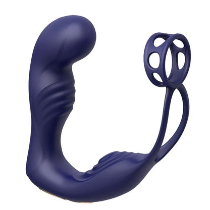 Male Prostate Massage Vibrator Double Ring Anal Plug Vibrator Silicone Delay Ejaculation Male Masturbator Adult Sex Toys for Men