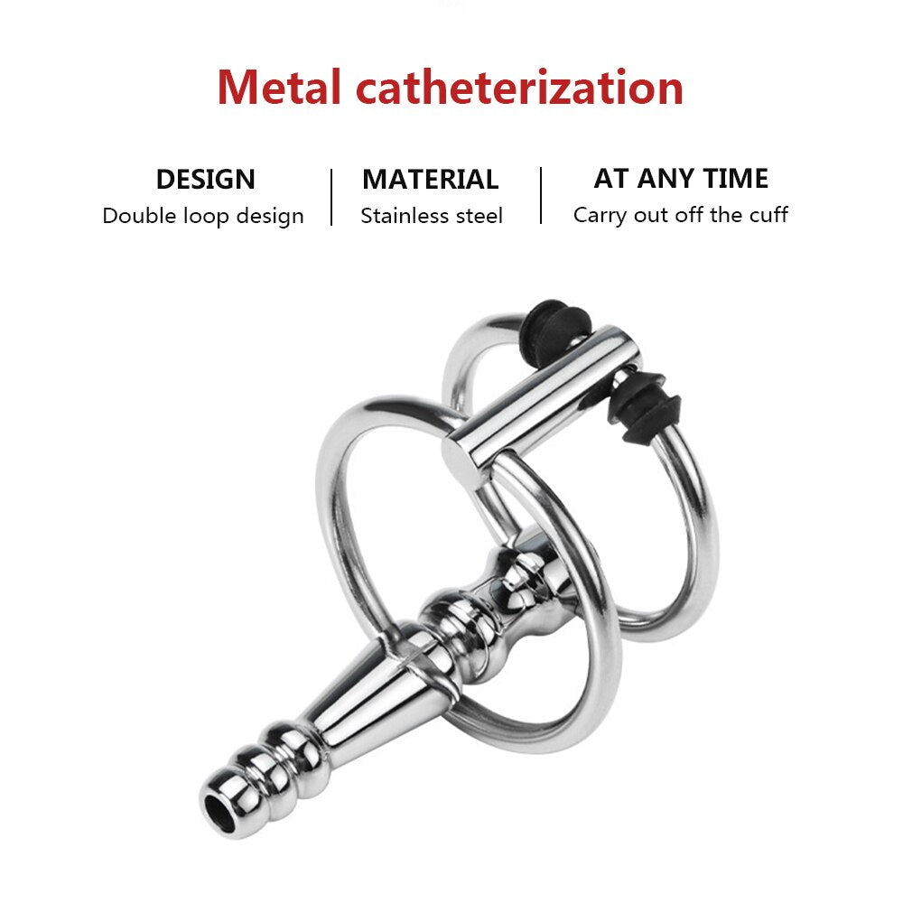 Male Urethra Catheter Sex Toys for Men Penis Ring Metal 7mm Urethral Sound Urethral Dilator Delay Ejaculation Penis Plug for Men