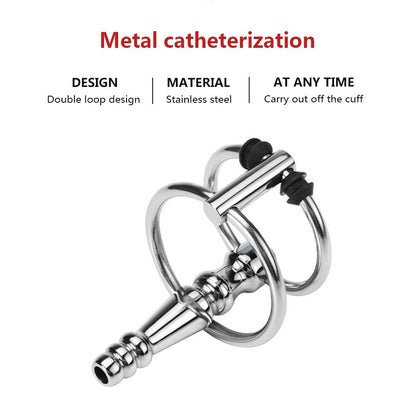 Male Urethra Catheter Sex Toys for Men Penis Ring Metal 7mm Urethral Sound Urethral Dilator Delay Ejaculation Penis Plug for Men