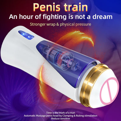 อัตโนมัติชาย Masturbator Cup Space Masturbation แฮนด์ฟรี Stroker 3ที่มีประสิทธิภาพ Thrusting โหมดจริงช่องคลอดช่องคลอดเพศของเล่นสำหรับผู้ชาย