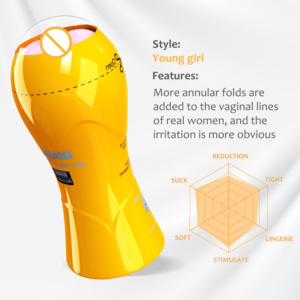 Male Masturbator Vacuum Pressure Suction Silicone Vagina Pussy Sex Toy for Men Blowjob Masturbation Adult Products