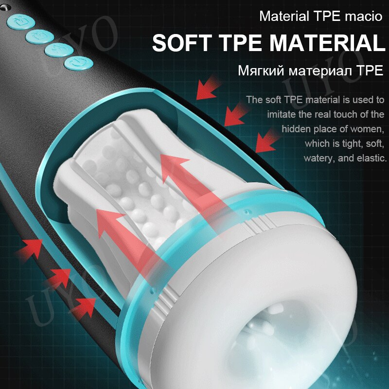 ญี่ปุ่น Masturbator อัจฉริยะดูดอวัยวะเพศชายความร้อนช่องคลอดประดิษฐ์อัตโนมัติ Deep Throat อมควยชายของเล่น