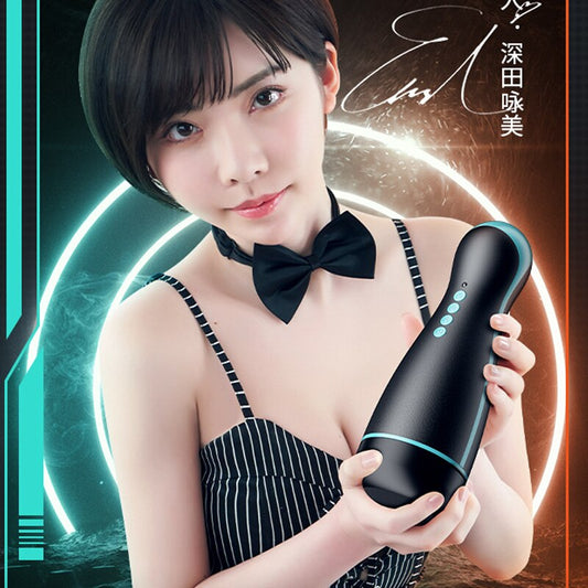 ญี่ปุ่น Masturbator อัจฉริยะดูดอวัยวะเพศชายความร้อนช่องคลอดประดิษฐ์อัตโนมัติ Deep Throat อมควยชายของเล่น