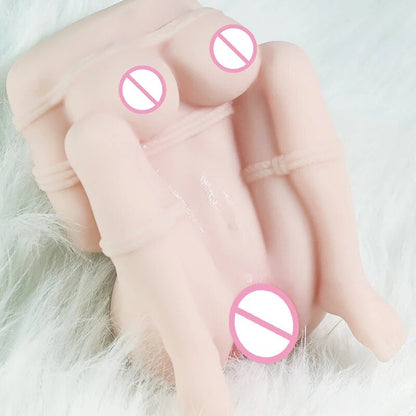 Mini ครึ่งตุ๊กตายางจริงหีความรู้สึกตูดชาย Masturbation ถ้วย Anus Dual Channel สมจริงหีเซ็กซ์ทอย