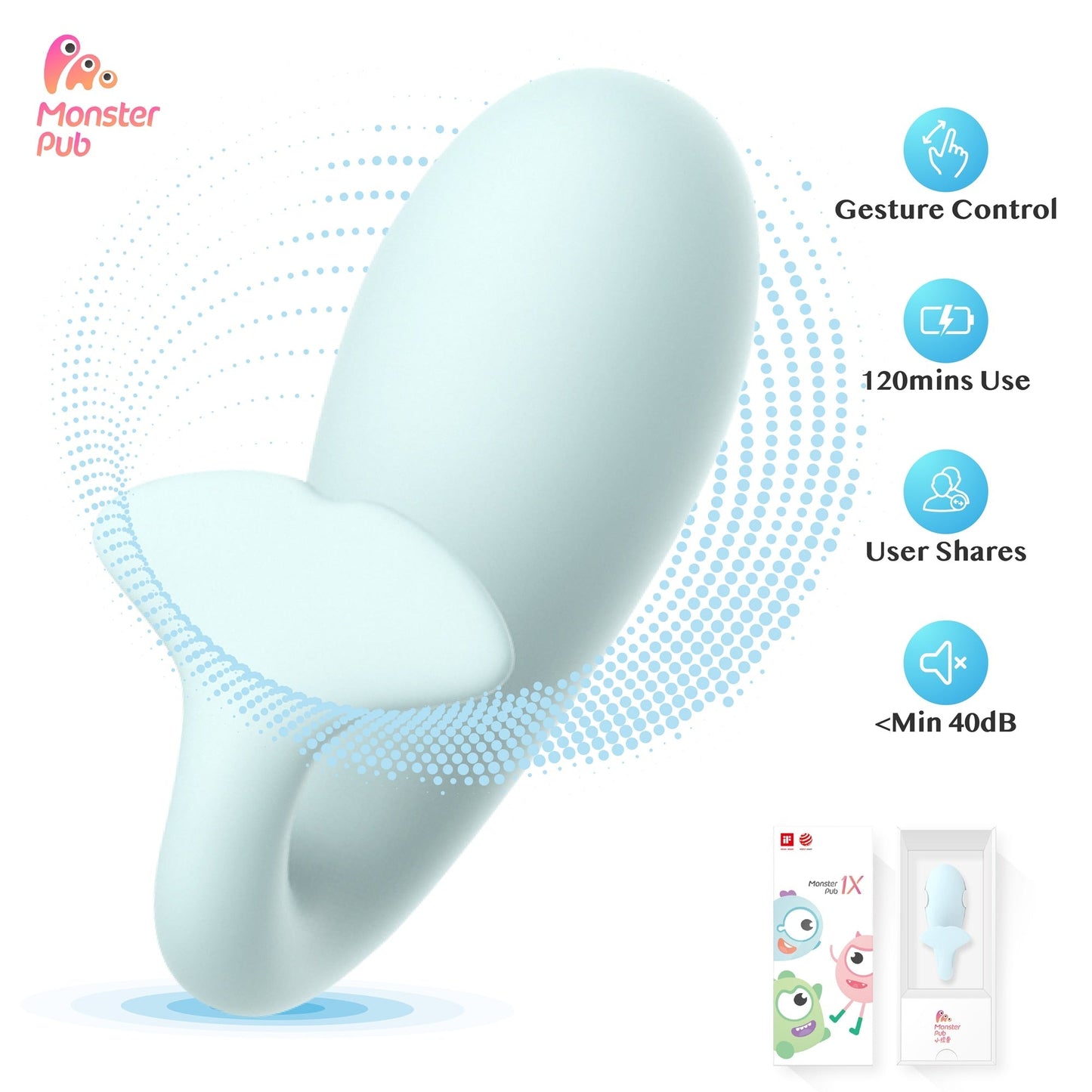 Monster Pub 1X Bluetooth Remote Vibrators Rechargeable Clitoral &amp; G-Spot Sex Toys for Adults 18 Women Masturbator Product