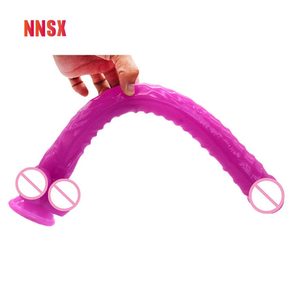 NNSX อุปกรณ์ทางเพศขนาดใหญ่พิเศษ ดิ๊กโด่ที่ยืดหยุ่น การช่วยตัวเอง การกระตุ้นจุด G ขนาด 41 ซม. ปลั๊กทวาร ของเล่นผู้ใหญ่สำหรับผู้หญิง ของเล่นทางเพศสำหรับบั้นท้ายใหญ่