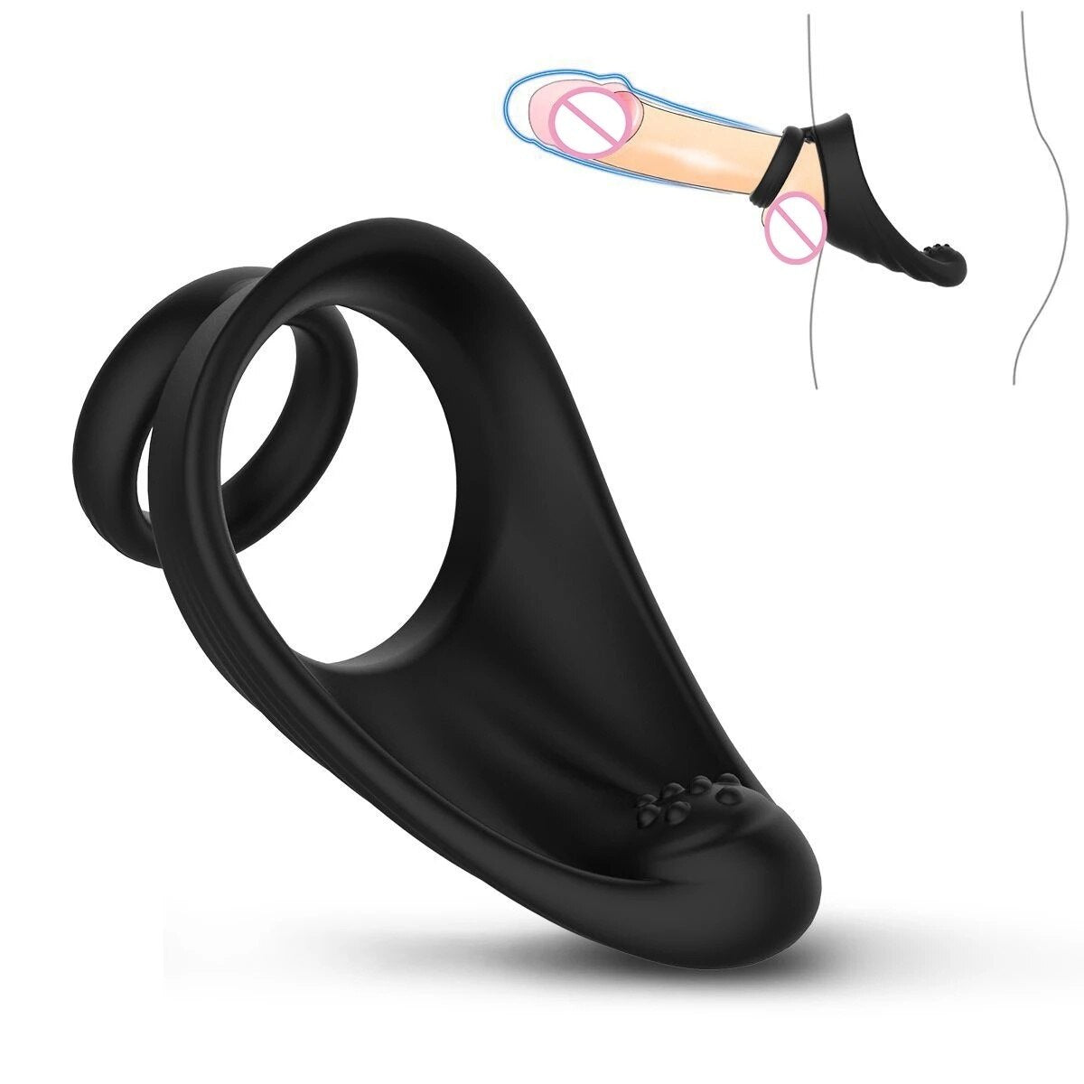 Penian แหวนชายแหวนคู่แหวน Delay Ejaculation Scrotum ผูกแหวนล็อคเซ็กซ์ทอยสำหรับชาย Erection นวดต่อมลูกหมาก