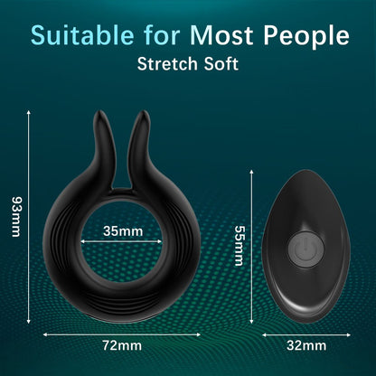 รีโมทคอนโทรลไร้สาย Penis Vibrator แหวนสำหรับชาย Delay Ejaculation Vibrating Cock แหวนชาย Masturbator เซ็กซ์ทอยสำหรับผู้ใหญ่18