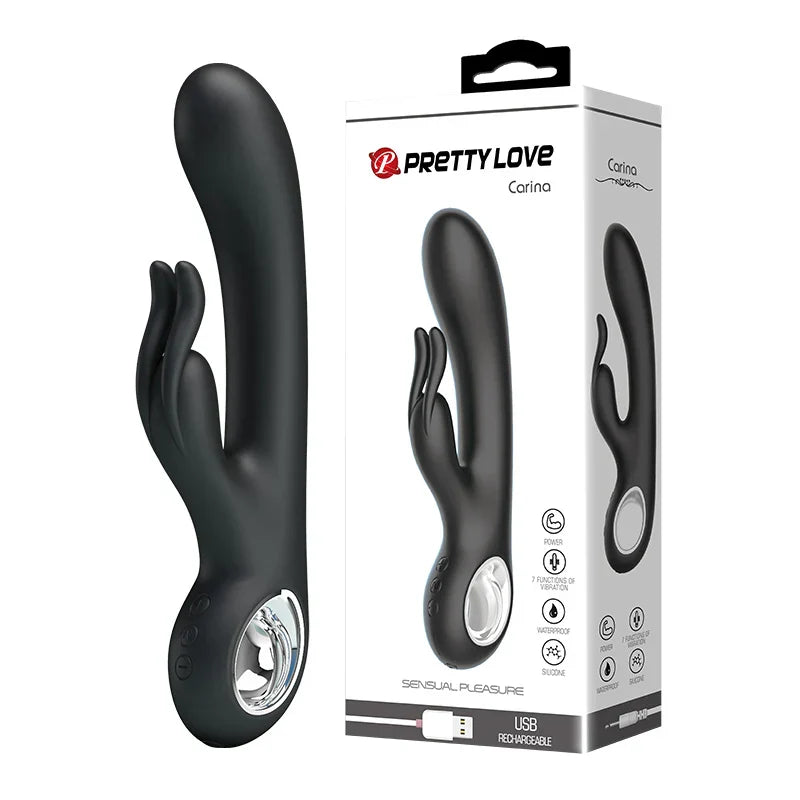 Pretty Love USB Rechargeable 7 Mode Rabbit Vibrator Clitoris Stimulator Adult Sex Toys for Women Female Masturbator Gay Toys