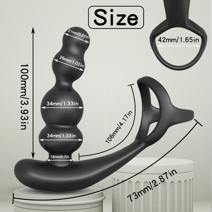 ชาย Prostate Massager Vibrator 360 ° หมุน Anal ปลั๊กอวัยวะเพศชายแหวน Butt Plug Vibrator ไร้สายควบคุมเซ็กซ์ทอยสำหรับชาย Masturbator