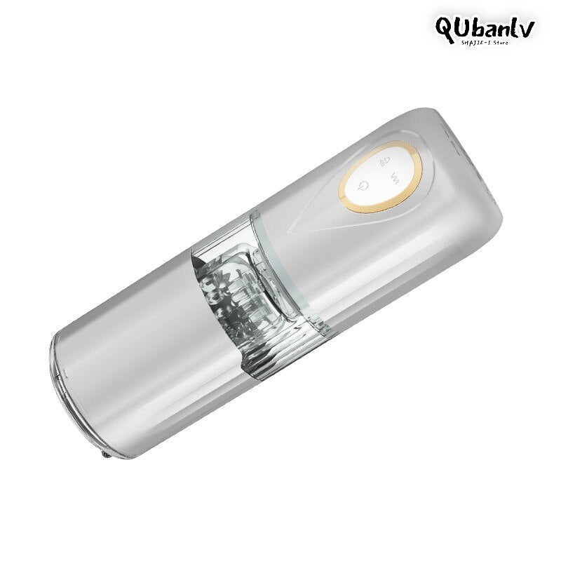 QUBANLV Automatic Piston Telescopic ช่องคลอดจริง Pussy ชาย Masturbator ความร้อนดูดเสียงปฏิสัมพันธ์เครื่องเพศของเล่นสำหรับผู้ชาย
