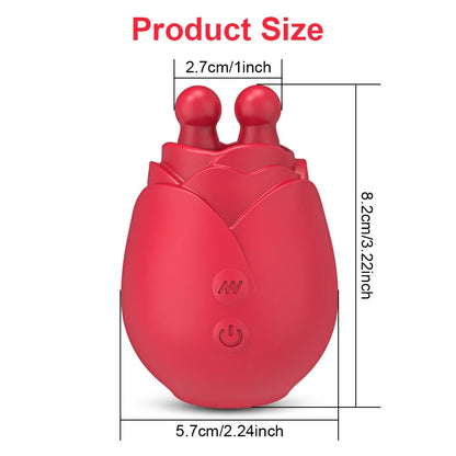Rose Toy Vibrator for Women with Wiggling Tongue Licking 10 Modes Nipple Clitoris Stimulator Sex Toys Goods for Adults Female