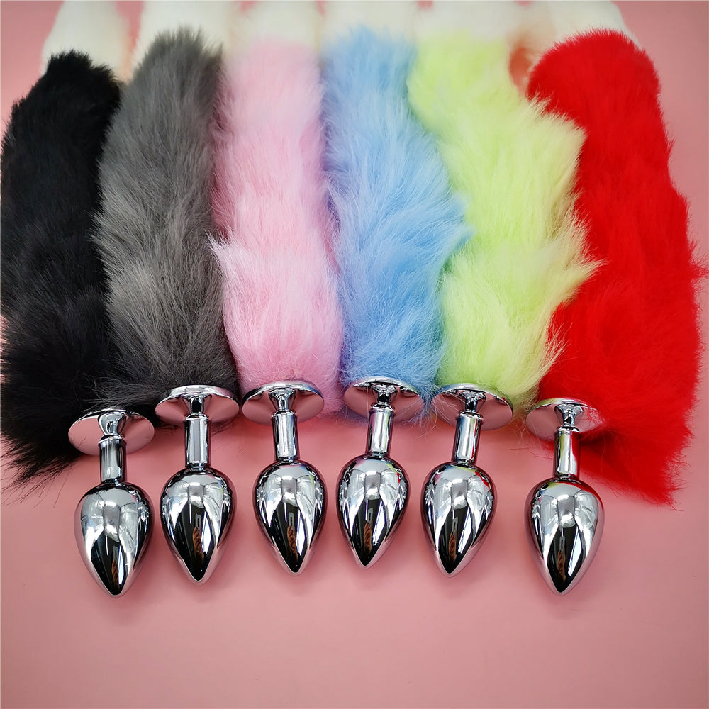 Soft Anal Plug Faux Fox Tail Cosplay Butt Plug Anal Sex Tail Stainless Smooth Steel Butt Plug Anal Sex Toys for Woman Couples