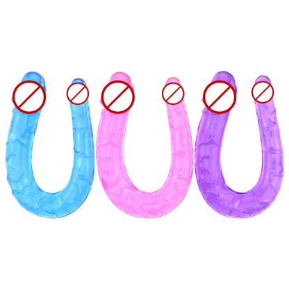 3 Colors U Shape Soft Jelly Double Dildos Vagina Anal Plug Artificial Penis Sexy Toys for Couples Women Gay Lesbian Masturbators
