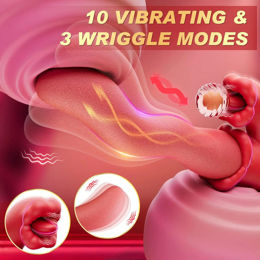3 IN 1 Clitoral Tongue Scroll Vibrator for Women Clit Nipples G-Spot Stimulator Female Vagina Massager Vibrator Adult Sex Toys