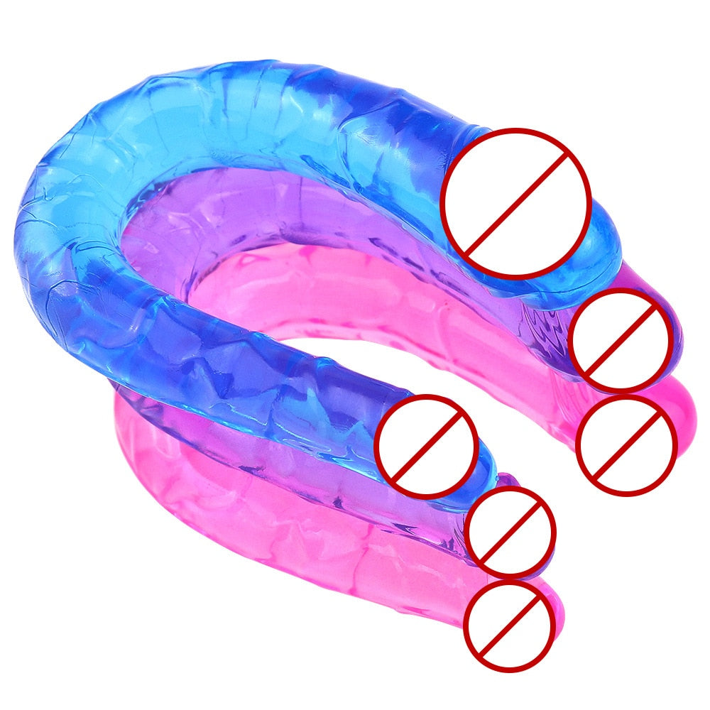 3 Colors U Shape Soft Jelly Double Dildos Vagina Anal Plug Artificial Penis Sexy Toys for Couples Women Gay Lesbian Masturbators