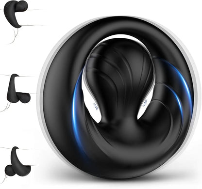 Cock Ring with Prostate Massager Anal Vibrator Silicone Pleasure Penis Ring Anal Butt Plug for Men Couples Adult Sex Toys