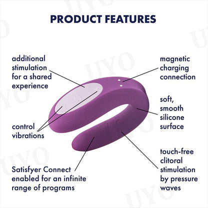 Satisfyer คู่ Joy App ควบคุม Vibrator ซิลิโคนเพศของเล่นสำหรับคู่10การสั่นสะเทือน IPX7เครื่องสั่นสะเทือนกันน้ำสำหรับผู้หญิง UYO