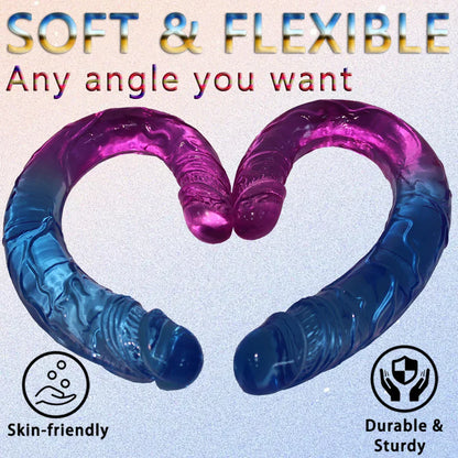 Two sizes of long double-headed dildos. double-sided crystal dildos. for anal and G-spot stimulation. unisex