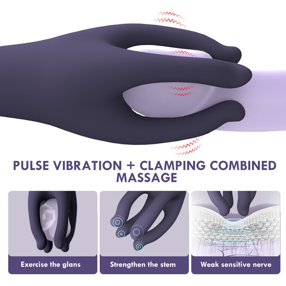 Sex Glans เทรนเนอร์นวดอวัยวะเพศชายชาย Masturbator 10 Speed Vibrating Glans Vibrator เซ็กซ์ทอยสำหรับผู้ชายยาวนาน Delay Endurance Exer