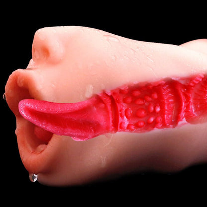 SexToys ชาย Masturbator คัพ Realistic ช่องคลอดประดิษฐ์ซิลิโคนพ็อกเก็ตหีลึกลิ้นดูดของเล่นสำหรับผู้ใหญ่สำหรับผู้ใหญ่