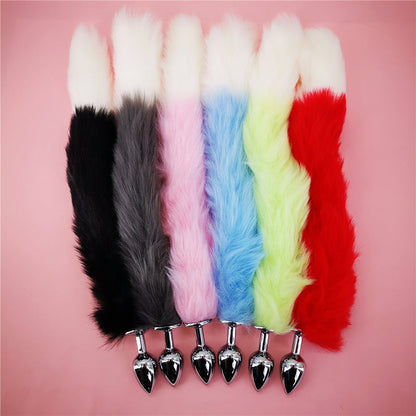 Soft Anal Plug Faux Fox Tail Cosplay Butt Plug Anal Sex Tail Stainless Smooth Steel Butt Plug Anal Sex Toys for Woman Couples