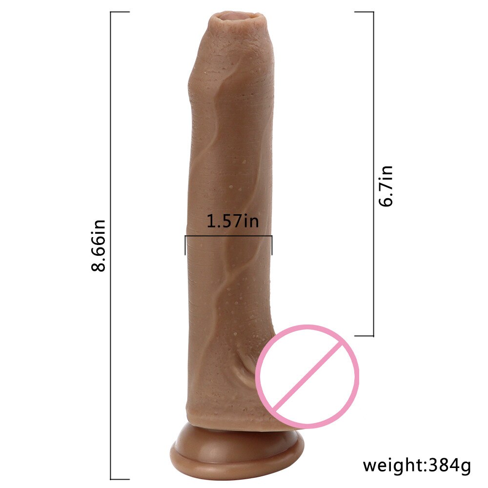 Strong ชายเลื่อน Foreskin Big Dildo ผิวรู้สึกดูดถ้วยหนา Cock ผู้ใหญ่ของเล่นสำหรับผู้ชายผู้หญิงเกย์คู่ซิลิโคนอวัยวะเพศชาย