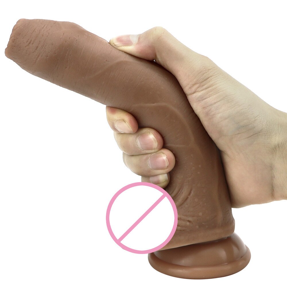 Strong ชายเลื่อน Foreskin Big Dildo ผิวรู้สึกดูดถ้วยหนา Cock ผู้ใหญ่ของเล่นสำหรับผู้ชายผู้หญิงเกย์คู่ซิลิโคนอวัยวะเพศชาย
