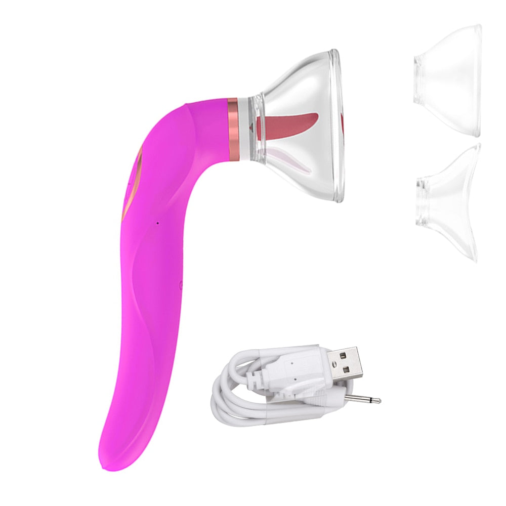 Strong Tongue Licking Vibrators for Women Nipple Massager Breast Enlargement Machine Dildos Anal Sex Toys Adults Products Erotic