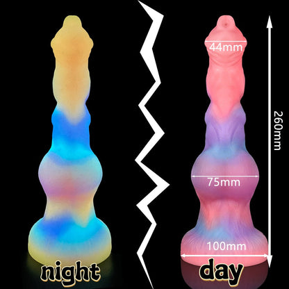 Super Soft Luminous สัตว์อวัยวะเพศชายสุนัข Dildo ผู้ใหญ่เซ็กซ์ทอยสำหรับ Woman Monster Dick ดูดถ้วย Anal Toy ชายหญิง Masturbation
