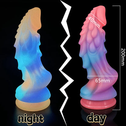 Super Soft Luminous สัตว์อวัยวะเพศชายสุนัข Dildo ผู้ใหญ่เซ็กซ์ทอยสำหรับ Woman Monster Dick ดูดถ้วย Anal Toy ชายหญิง Masturbation