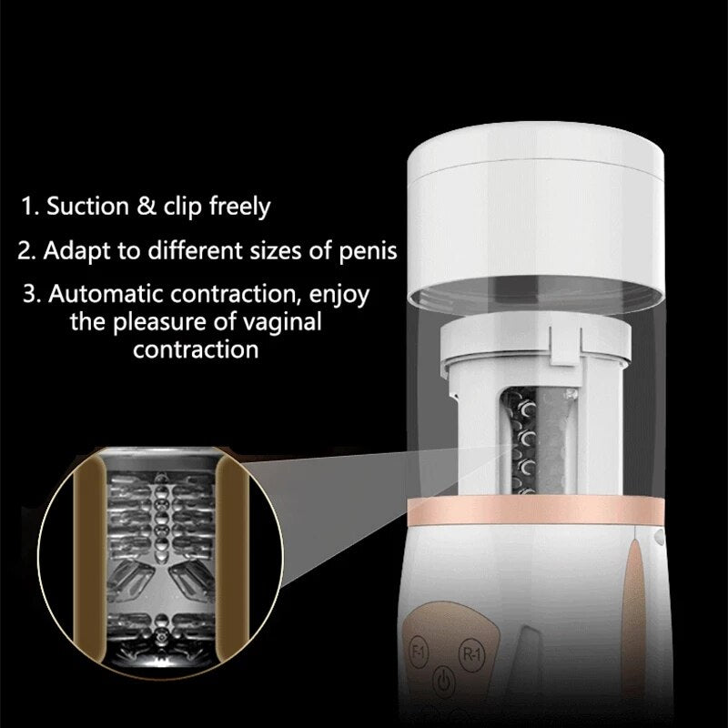 Automatic Telescopic Air Male Masturbator ช่องคลอดประดิษฐ์ Oral Anal Sex Masturbation เครื่องของเล่นเร้าอารมณ์สำหรับผู้ชาย