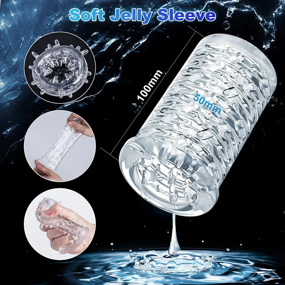 Telescopic หมุนชาย Masturbator ถ้วยสินค้าของเล่นสำหรับผู้ใหญ่ผู้ชาย Voice Interaction เครื่องบินถ้วยซิลิโคนช่องคลอด