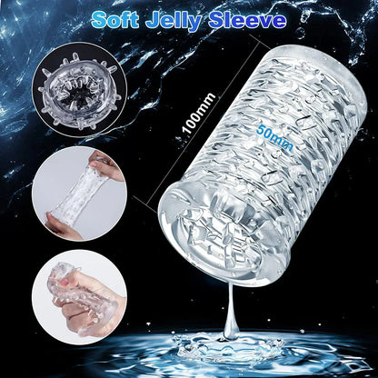 Telescopic หมุนชาย Masturbator ถ้วยสินค้าของเล่นสำหรับผู้ใหญ่ผู้ชาย Voice Interaction เครื่องบินถ้วยซิลิโคนช่องคลอด
