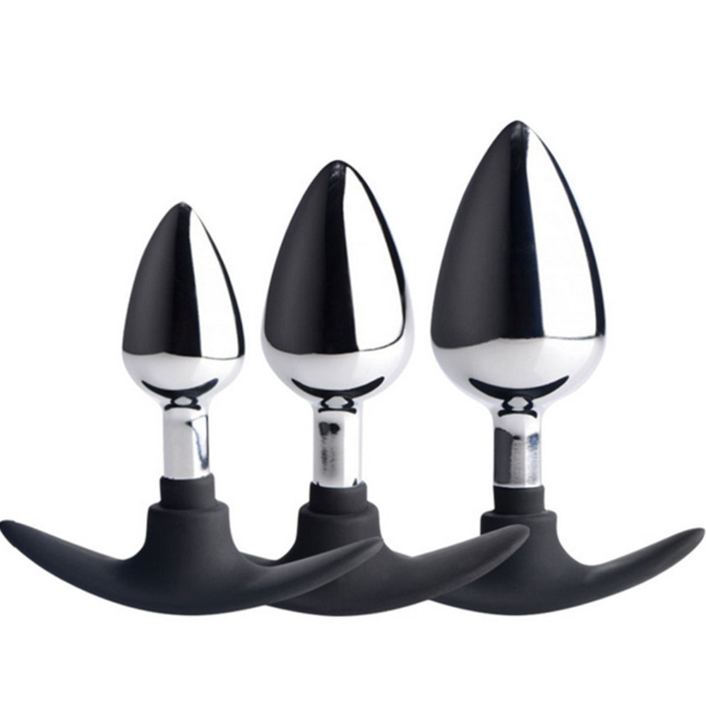 VETIRY Stainless Steel Butt Plug Anal Massager Spiral Beads Stimulation Thread Anal Plug Anus Sex Toy for Women Men SM Products