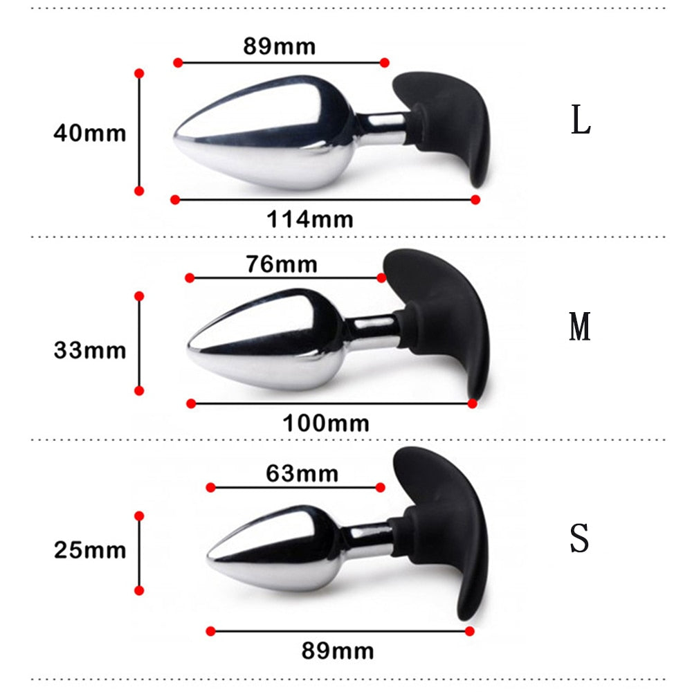 VETIRY Stainless Steel Butt Plug Anal Massager Spiral Beads Stimulation Thread Anal Plug Anus Sex Toy for Women Men SM Products