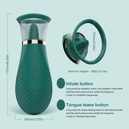 Vacuum Tongue Licking Sucking Vibrator for Women G Spot Clitoris Stimulation Massager Female Masturbator Sex Toys for Adults 18