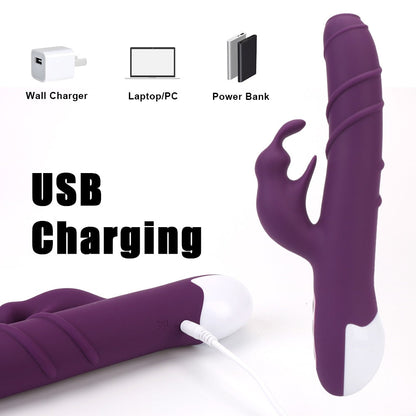 Vaginal Clitoral Stimulator G Spot Dildo Vibrator Adult Products Dual Motor Sex Toys for Women Rotating Rabbit Vibrator Wand