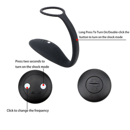 Wireless Remote Control Electric Shock Prostate Massager Gay Sex Toys Anal Plug Butt Plug Vibrator with Ring Anal Toy for Men