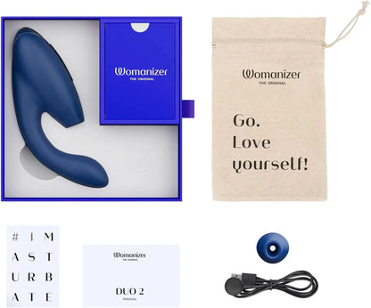 Womanizer Duo 10 Sucking Vibration Modes&14 Intensity Levels Sex Toy for Clitoral and G-spot Stimulation IPX7 Magnetic charging