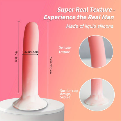 Powerful Suction Cup - Hands-Free Play Everywhere You Want: Super Real Texture - Experience The Real Man - Made of Liquid Silicone - 7.59In/19.5Cm - Delicate Texture - Suction Cup Design - Secure Grip - Non-Latex - No Battery Required