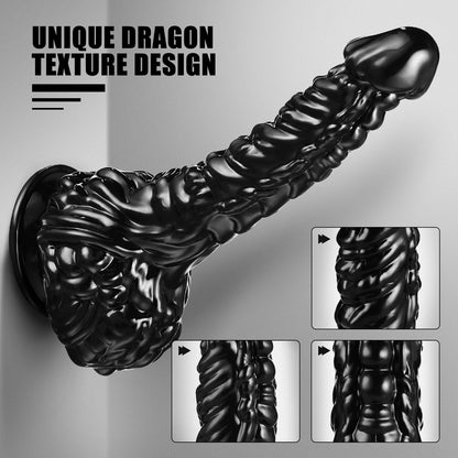 Dragon Design TPE Penis. 9-Inch Solid Color Uncharged Male Dildo for Masturbation. Hand Washable Male Erotic Accessory