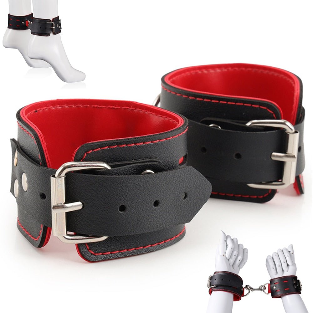 Adjustable Leather Handcuffs and Shackles BDSM Bondage Bundling Femdom Fun Adult Sex Bondage Sex Toys for Woman Couples - My StoreAdjustable Leather Handcuffs and Shackles BDSM Bondage Bundling Femdom Fun Adult Sex Bondage Sex Toys for Woman Couples33sextoysMy StoreChina-BlackTHBlackAdjustable Leather Handcuffs and Shackles BDSM Bondage Bundling Femdom Fun Adult Sex Bondage Sex Toys for Woman Couples