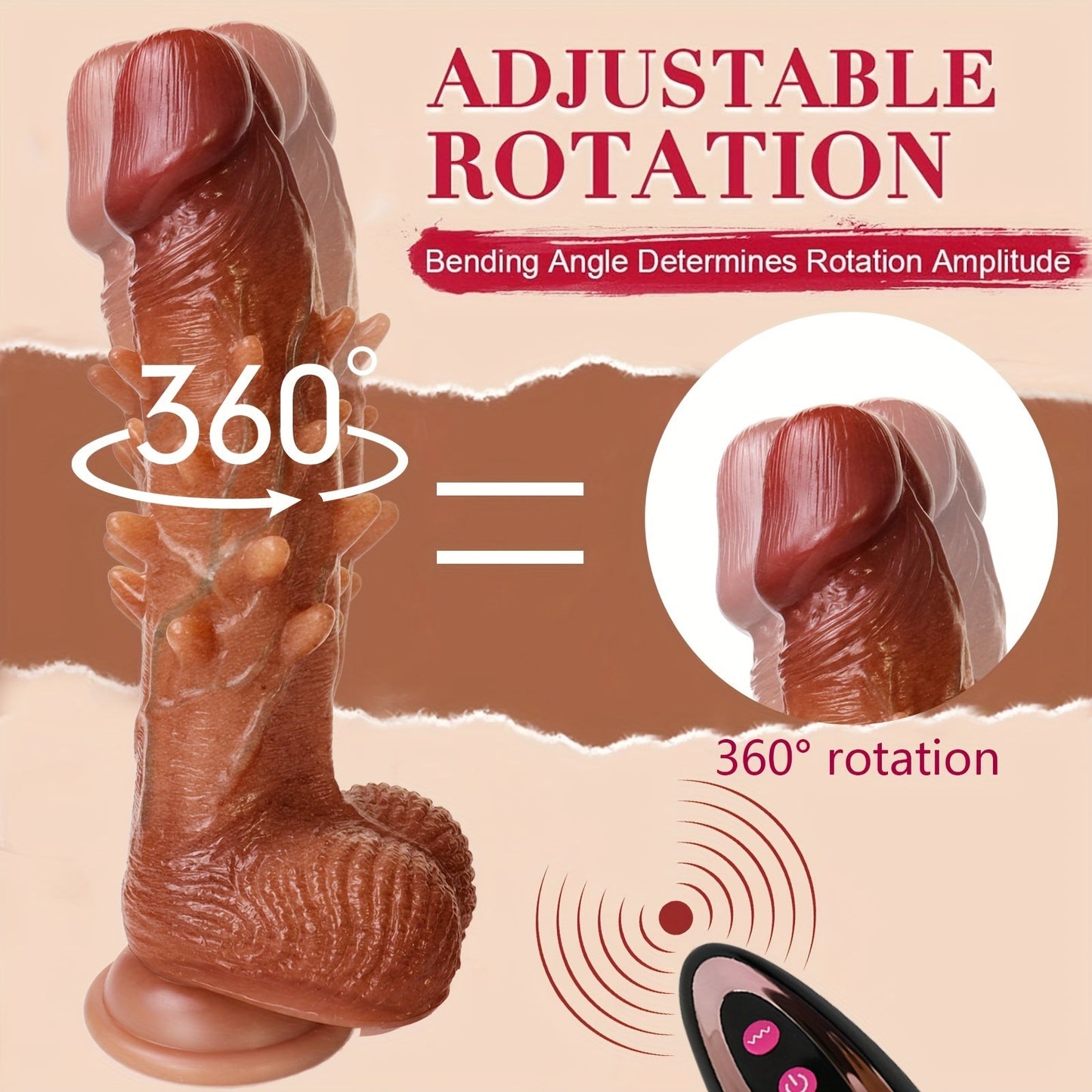 Adjustable Rotation Dildo: 9.1 Vibration Realistic G - Spot Anal Stimulation. 360° Rotation. Remote Control.. Latex. Battery Powered. 1200mAh Li - ion Battery. Liquid Silicone - My StoreAdjustable Rotation Dildo: 9.1 Vibration Realistic G - Spot Anal Stimulation. 360° Rotation. Remote Control.. Latex. Battery Powered. 1200mAh Li - ion Battery. Liquid Siliconethai - adultMy StoreBrownAdjustable Rotation Dildo: 9.1 Vibration Realistic G - Spot Anal Stimulation. 360° Rotation. Remote Control.. Late