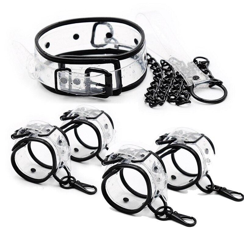 Adjustable Transparent PVC Handcuffs Ankle Cuffs Collar Neck Manacle BDSM Bondage Restraints Shackles Fetish Sex Toy for Couples - My StoreAdjustable Transparent PVC Handcuffs Ankle Cuffs Collar Neck Manacle BDSM Bondage Restraints Shackles Fetish Sex Toy for Couples33sextoysMy StoreYMQ146-CollarYMQ146 - CollarAdjustable Transparent PVC Handcuffs Ankle Cuffs Collar Neck Manacle BDSM Bondage Restraints Shackles Fetish Sex Toy for Couples