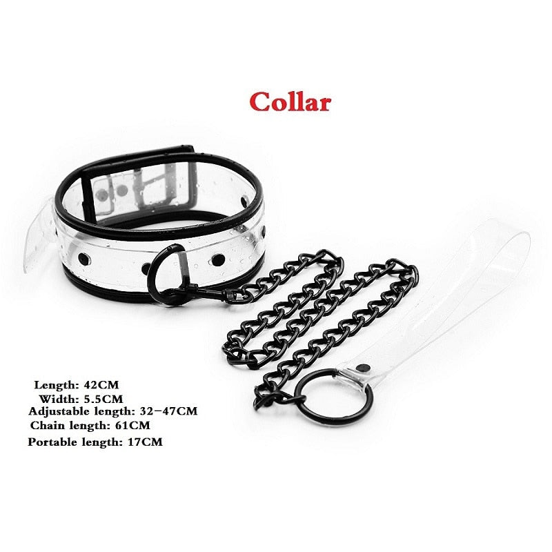 Adjustable Transparent PVC Handcuffs Ankle Cuffs Collar Neck Manacle BDSM Bondage Restraints Shackles Fetish Sex Toy for Couples - My StoreAdjustable Transparent PVC Handcuffs Ankle Cuffs Collar Neck Manacle BDSM Bondage Restraints Shackles Fetish Sex Toy for Couples33sextoysMy StoreYMQ146-CollarYMQ146 - CollarAdjustable Transparent PVC Handcuffs Ankle Cuffs Collar Neck Manacle BDSM Bondage Restraints Shackles Fetish Sex Toy for Couples