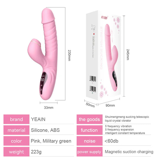 adult sex toys.Simulated glans. long-distance extension. tongue teasing. pulse vibration. LCD touch control. one click heating