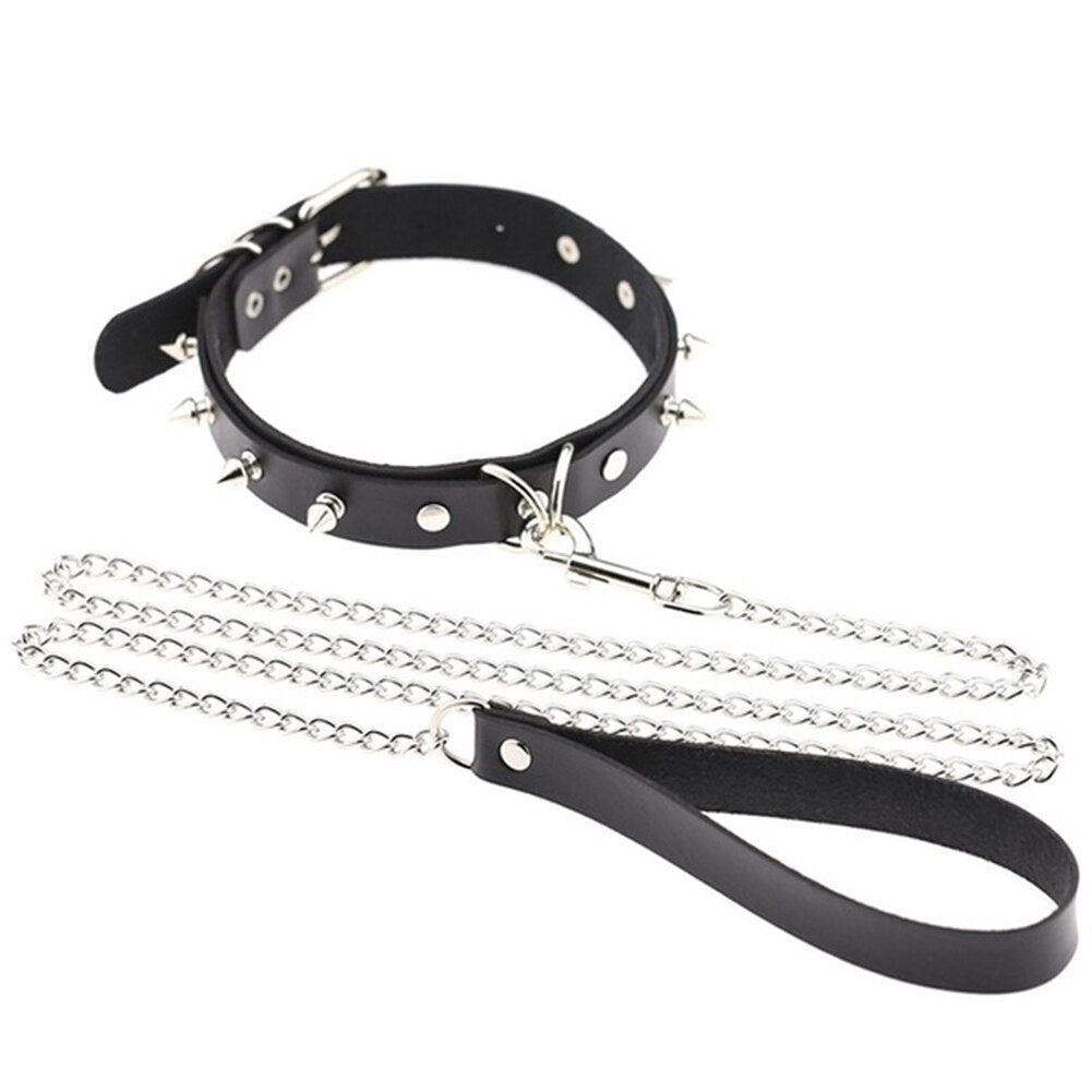 Adults Sexy Toy Erotic Faux Leather BDSM Choker Rivet Neck Collar Traction Rope Bondage Restraint Sex Toys for Couple Game - My StoreAdults Sexy Toy Erotic Faux Leather BDSM Choker Rivet Neck Collar Traction Rope Bondage Restraint Sex Toys for Couple Game33sextoysMy StoreBlackBlackAdults Sexy Toy Erotic Faux Leather BDSM Choker Rivet Neck Collar Traction Rope Bondage Restraint Sex Toys for Couple Game