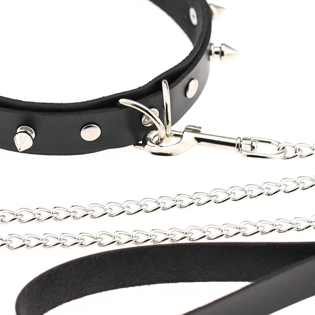 Adults Sexy Toy Erotic Faux Leather BDSM Choker Rivet Neck Collar Traction Rope Bondage Restraint Sex Toys for Couple Game - My StoreAdults Sexy Toy Erotic Faux Leather BDSM Choker Rivet Neck Collar Traction Rope Bondage Restraint Sex Toys for Couple Game33sextoysMy StoreBlackBlackAdults Sexy Toy Erotic Faux Leather BDSM Choker Rivet Neck Collar Traction Rope Bondage Restraint Sex Toys for Couple Game